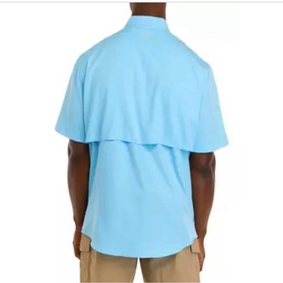 Ocean Coast men’s medium button up front fishing shirt front pockets vented back - Picture 2 of 15